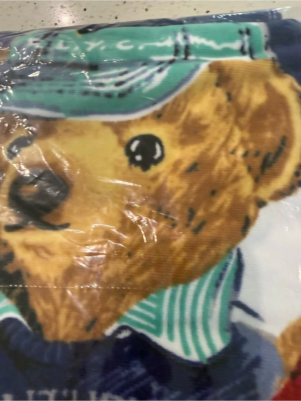 New mens Ralph Lauren Polo Navy Blue Bear & Crab Beach towel